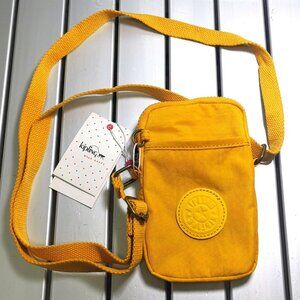 reduced Kipling TALLY brand new mobile phone bag crossbody bag vivid yellow